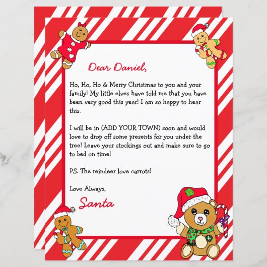 Personalisierter Brief vom Weihnachtsmann (Vorne/Hinten)