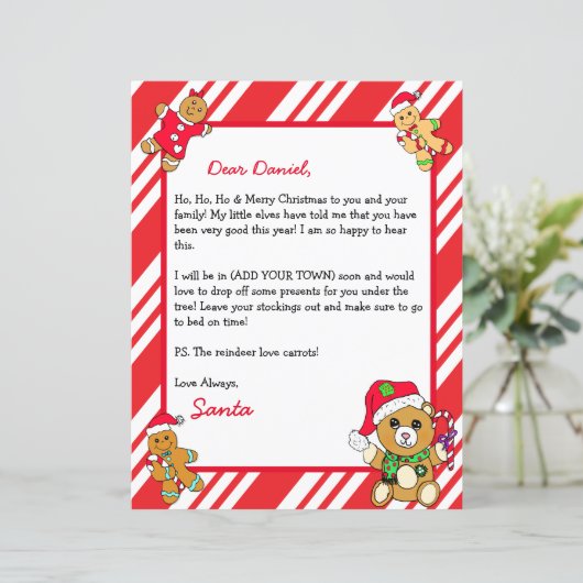 Personalisierter Brief vom Weihnachtsmann (Stehend Vorderseite)