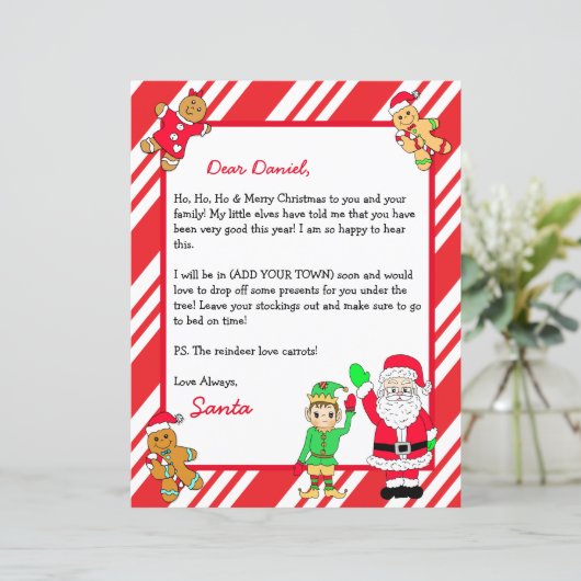 Personalisierter Brief vom Weihnachtsmann (Stehend Vorderseite)