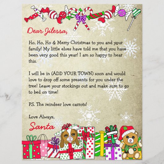 Personalisierter Brief vom Weihnachtsmann (Vorderseite)