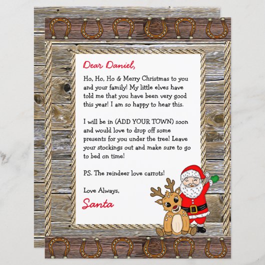 Personalisierter Brief vom Weihnachtsmann (Vorne/Hinten)