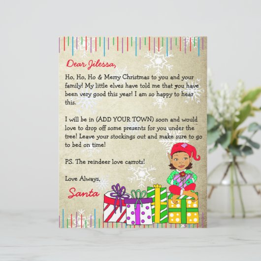 Personalisierter Brief vom Weihnachtsmann (Stehend Vorderseite)