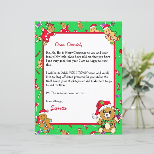 Personalisierter Brief vom Weihnachtsmann (Stehend Vorderseite)