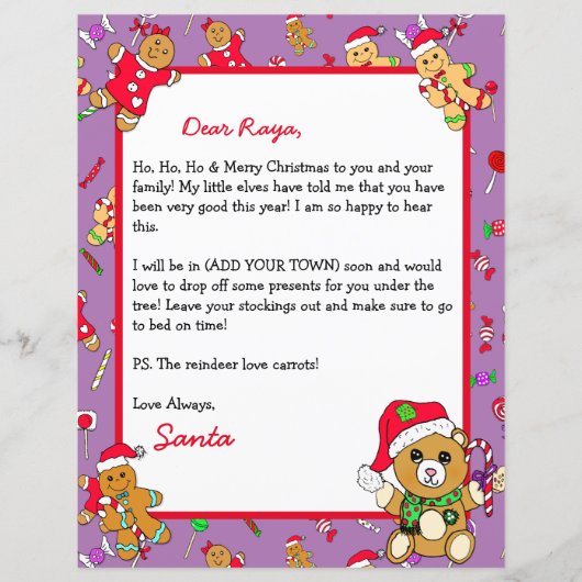 Personalisierter Brief vom Weihnachtsmann (Vorderseite)