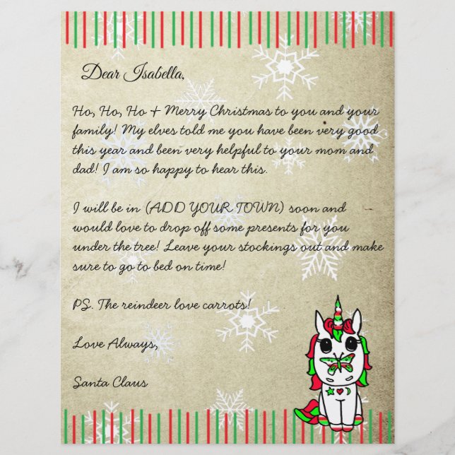 Personalisierter Brief vom Weihnachtsmann (Vorderseite)