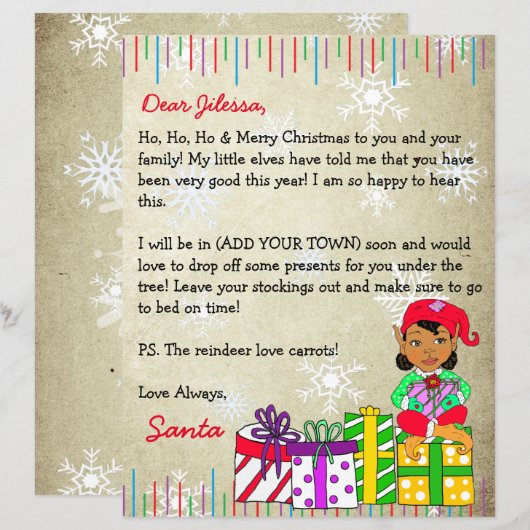 Personalisierter Brief vom Weihnachtsmann (Vorne/Hinten)