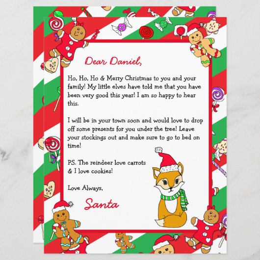 Personalisierter Brief vom Weihnachtsmann (Vorne/Hinten)