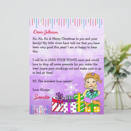 Personalisierter Brief vom Weihnachtsmann (Stehend Vorderseite)