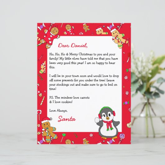 Personalisierter Brief vom Weihnachtsmann (Stehend Vorderseite)