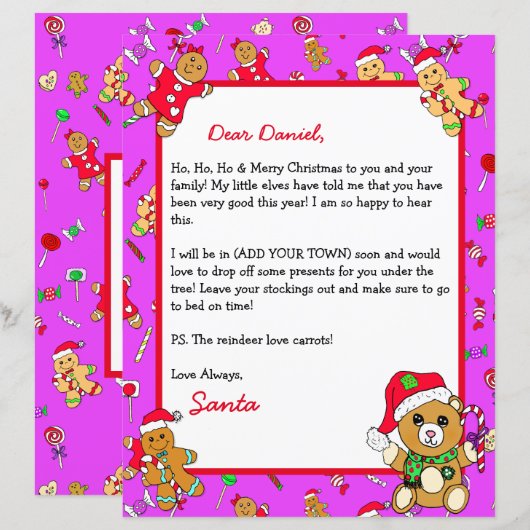 Personalisierter Brief vom Weihnachtsmann (Vorne/Hinten)
