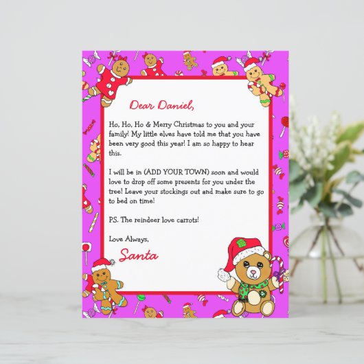 Personalisierter Brief vom Weihnachtsmann (Stehend Vorderseite)