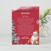 Personalisierter Brief vom Weihnachtsmann Einladung (Stehend Vorderseite)