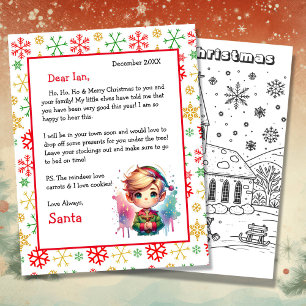Personalisierter Brief von Santa and Coloring Page