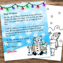 Personalisierter Brief von Santa + Farbseite
