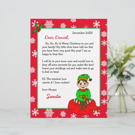 Personalisierter Brief von Santa für Kinder (Stehend Vorderseite)