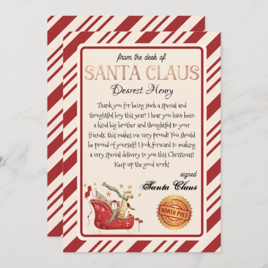 Personalisierter Brief von Weihnachtsdrucken Einladung (Vorne/Hinten)