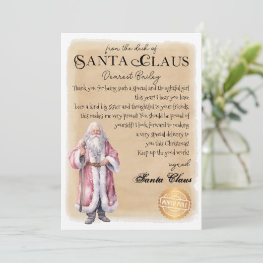 Personalisierter Brief von Weihnachtsdrucken Einladung (Stehend Vorderseite)