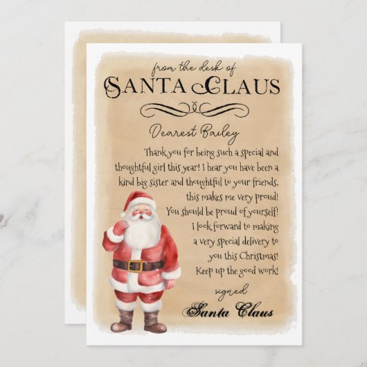 Personalisierter Brief von Weihnachtsdrucken Einladung (Vorne/Hinten)