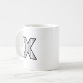 Personalisierter Brief X Keramik-Monogramm-Becher Kaffeetasse (Vorderseite Links)