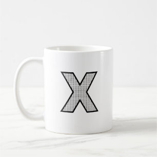 Personalisierter Brief X Keramik-Monogramm-Becher  Kaffeetasse