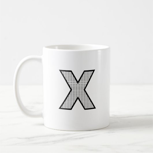 Personalisierter Brief X Keramik-Monogramm-Becher Kaffeetasse (Links)