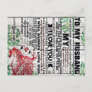 Personalisierter Brief   Zu meinem Mann Ankündigungspostkarte