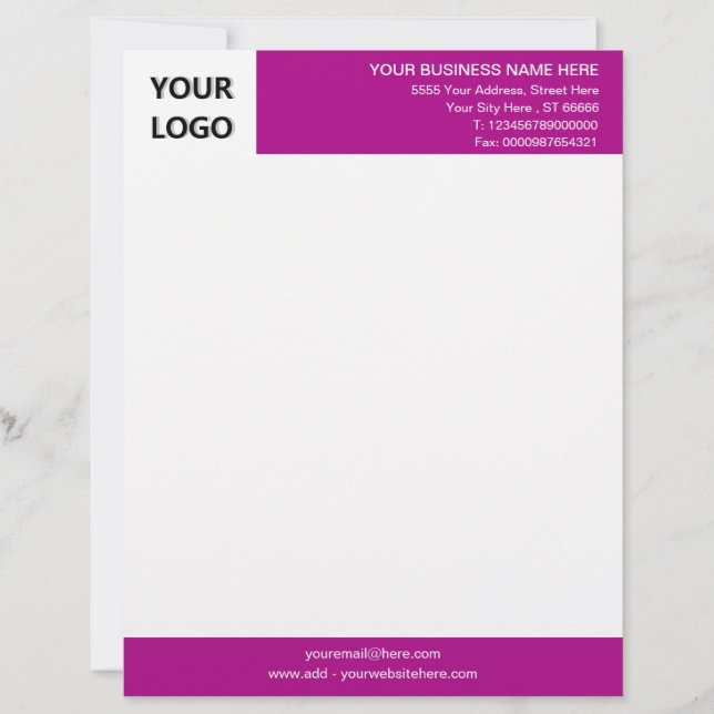 Personalisierter Briefkopf mit Logo - Ihre Farben (Vorderseite)