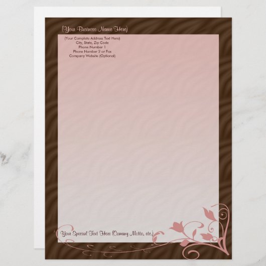 Personalisierter Briefkopf, weiblich Briefbogen (Vorne/Hinten)