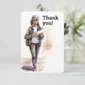 Personalisierter Briefträger Dankeskarte (Stehend Vorderseite)