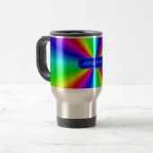 Personalisierter Bright-Regenbogen Reisebecher (Vorderseite Links)