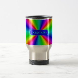 Personalisierter Bright-Regenbogen Reisebecher