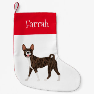 Personalisierter Brindle Basenji Kleiner Weihnachtsstrumpf