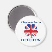 Personalisierter britischer Kuss Ich bin Littleton Magnet (Vorderseite/Rückseite)