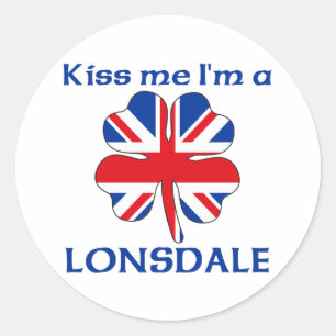 Personalisierter britischer Kuss Ich bin Lonsdale Runder Aufkleber