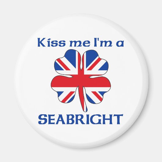 Personalisierter britischer Kuss Ich bin Seabright Magnet (Vorne)