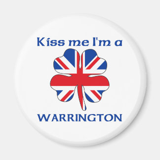 Personalisierter britischer Kuss Me I bin Warringt Magnet
