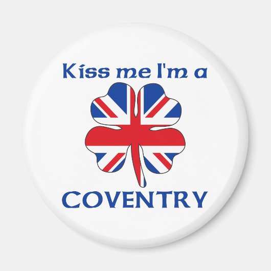 Personalisierter britischer Kuss Me Ich bin Covent Magnet (Vorne)