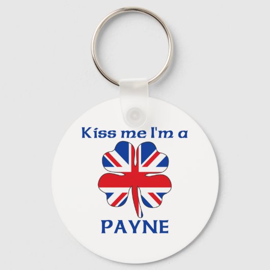 Personalisierter britischer Kuss Me Ich bin Payne Schlüsselanhänger (Vorderseite)