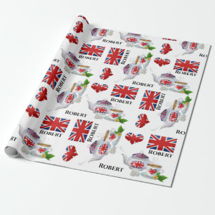 Personalisierter britischer Tee Geschenkpapier