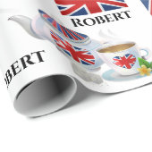 Personalisierter britischer Tee Geschenkpapier (Rolleneckpunkt)