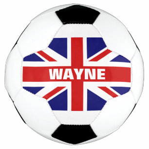 Personalisierter britischer Union Jack-Flaggen-Fuß Fußball