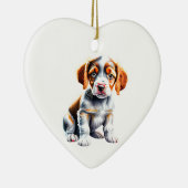 Personalisierter Brittany Puppy Keramik Ornament (Rechts)