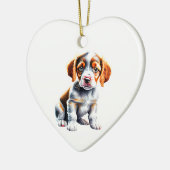 Personalisierter Brittany Puppy Keramik Ornament (Links)