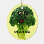 Personalisierter Broccoli-Cartoon Keramikornament (Links)