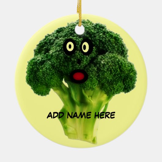 Personalisierter Broccoli-Cartoon Keramikornament (Hinten)