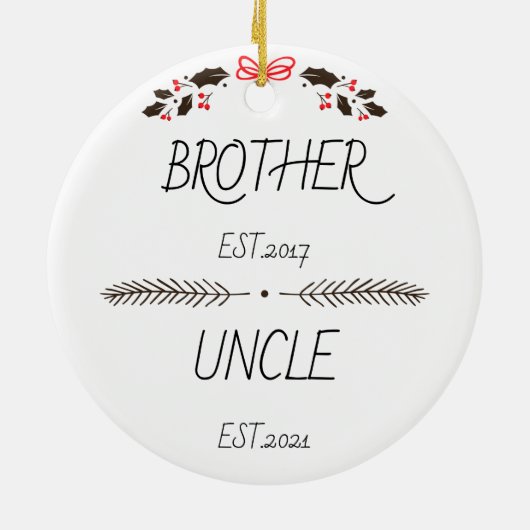 Personalisierter Bruder bis zum Ende des benutzerd Keramik Ornament (Hinten)