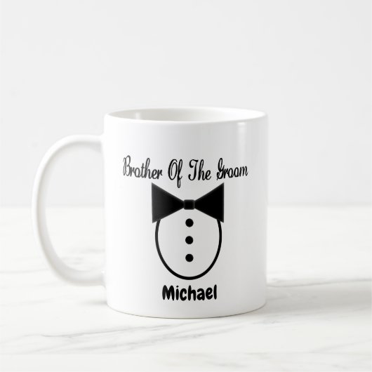 Personalisierter Bruder der Groom Tux-Tasse Kaffeetasse (Links)