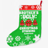 Personalisierter Bruder's Ugly Christmas Sweater Großer Weihnachtsstrumpf (Rückseite)