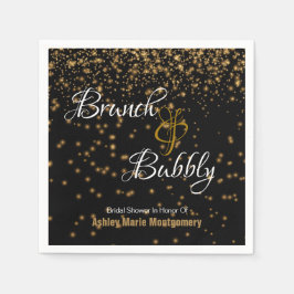 Personalisierter Brunch Bubbly Gold Confetti auf B Serviette