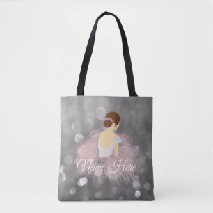 Personalisierter brünetter Ballerina-Namenstänze Tasche